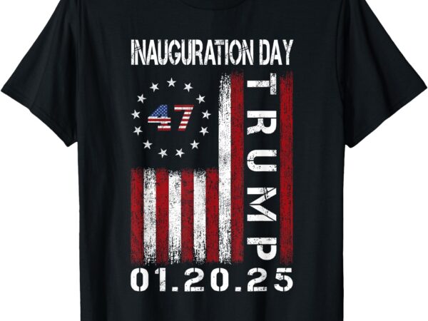 Donald trump inauguration day 2025 47th president usa flag t-shirt