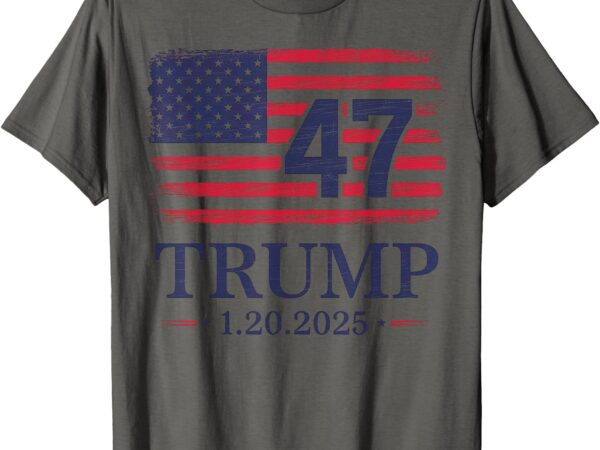 Donald trump inauguration day 2025 47th president usa flag t-shirt