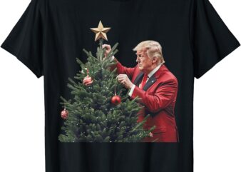 Donald Trump Traditional Christmas Tree Xmas USA President T-Shirt