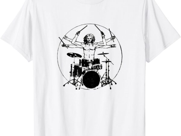 Drummer gift da vinci drums drawing present music dad gift t-shirt