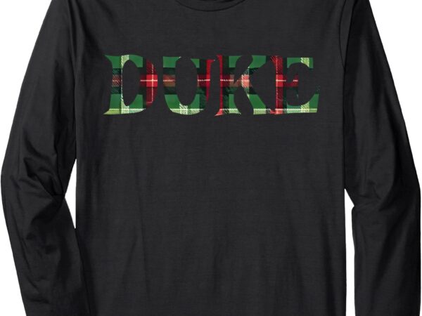 Duke red and green plaid long sleeve t-shirt