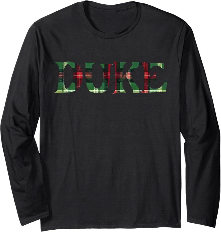 Duke Red and Green Plaid Long Sleeve T-Shirt