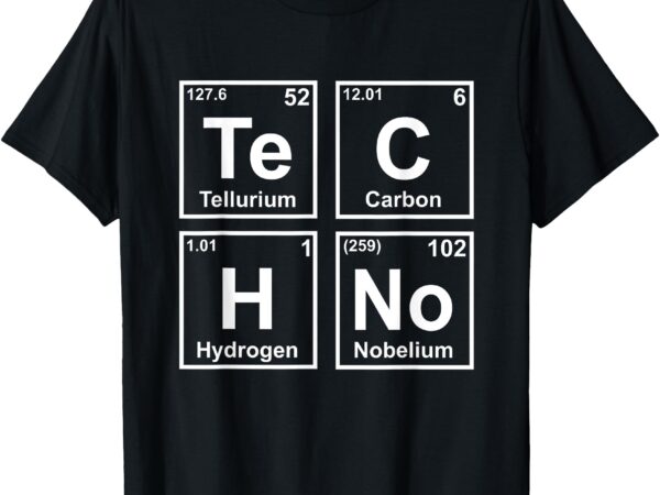 Edm music techno periodic table chemistry for dj producer t-shirt