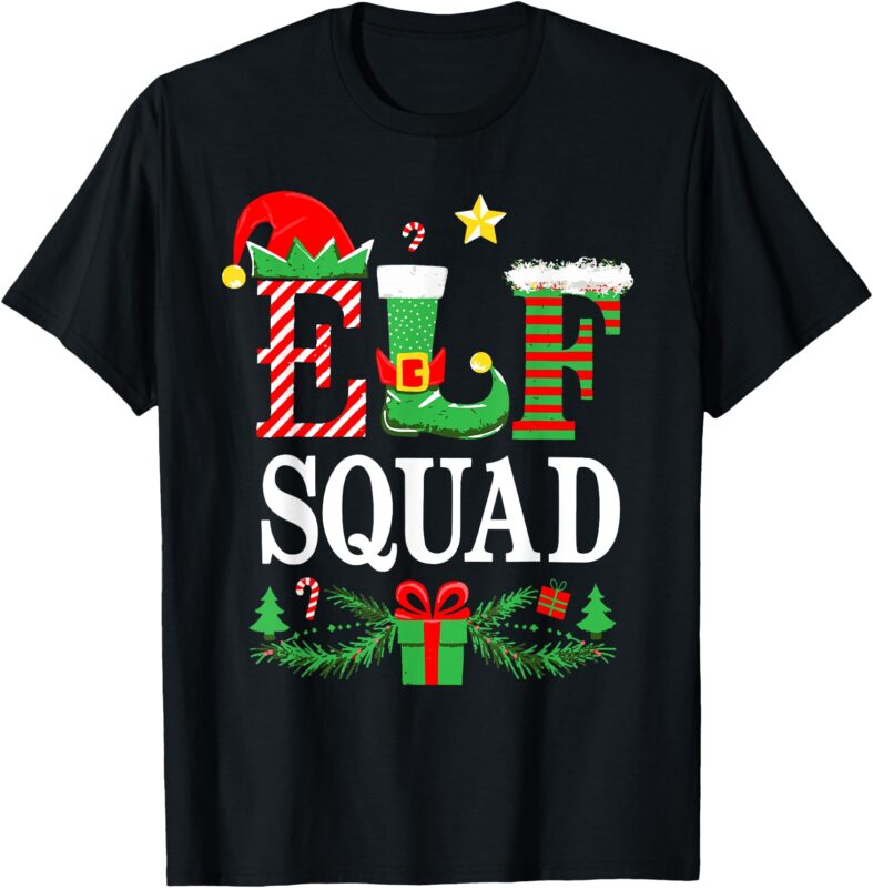 Elf Squad Shirt Kids Adult Men Women Christmas Crew Pajamas T-Shirt