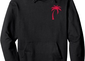 Everything Comes In Waves Pink Palm Puff Waves Groovy Pullover Hoodie