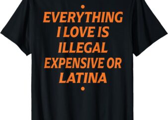 Everything I Love Is Illegal Expensive Or Latina (on back) T-Shirt