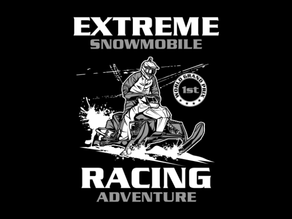 Extreme snowmobile racing adventure poster vector clipart