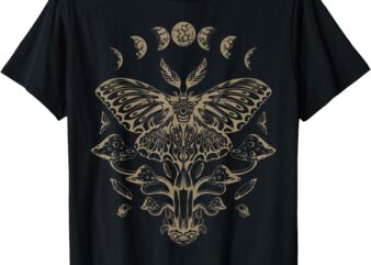 Fairycore Aesthetic Luna Moth Mushrooms Y2K Butterfly Grunge T-Shirt