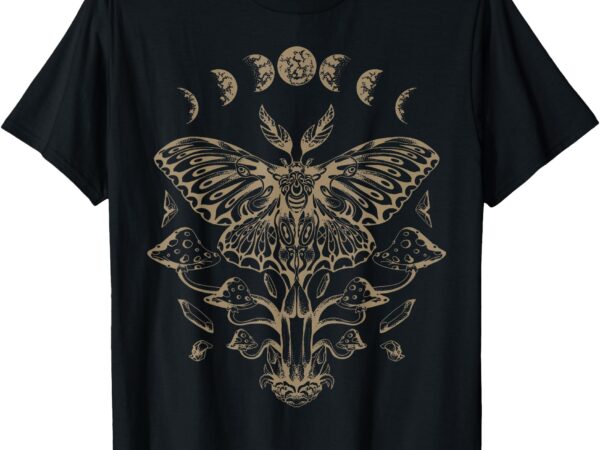 Fairycore aesthetic luna moth mushrooms y2k butterfly grunge t-shirt