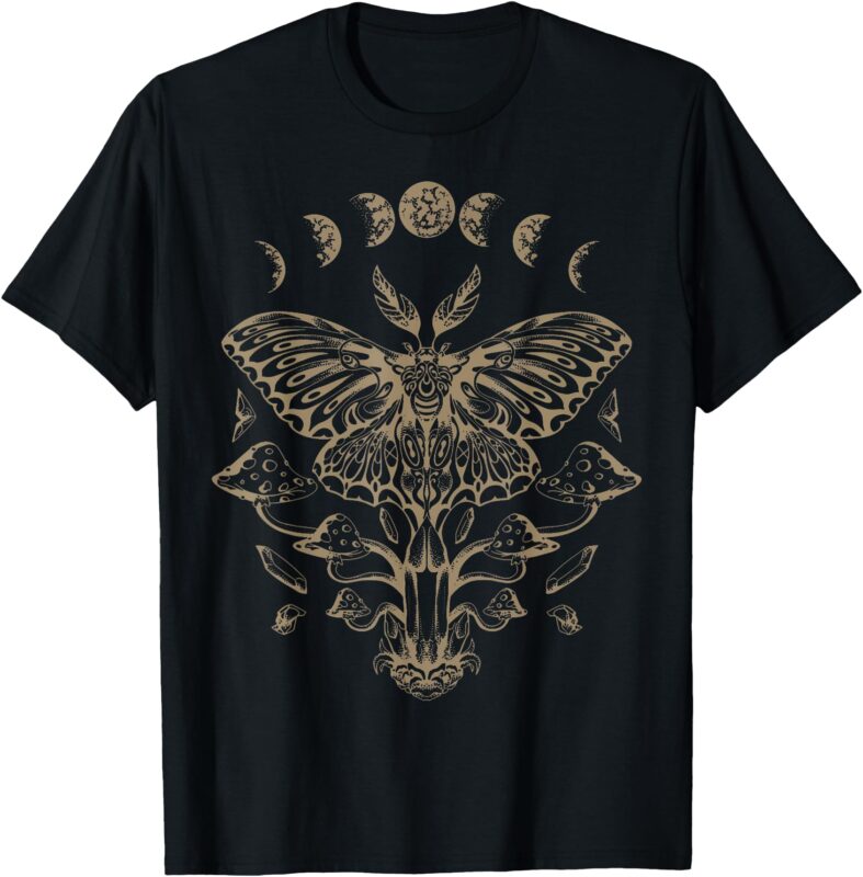 Fairycore Aesthetic Luna Moth Mushrooms Y2K Butterfly Grunge T-Shirt