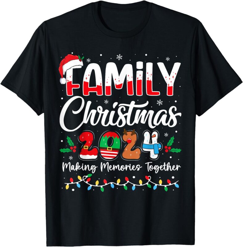 Family Christmas 2024 Matching Squad Santa Elf Funny Xmas T-Shirt