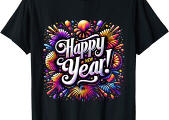 Family New Year 2025 Fireworks Matching Tee T-Shirt