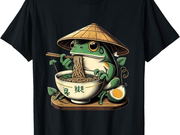 Frog eating ramen kawaii neko japanese noodles anime lovers t-shirt