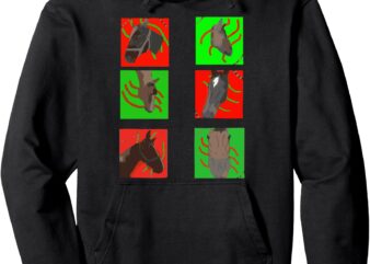 Fun Colorful Wild Sunlight Horse Design Pullover Hoodie