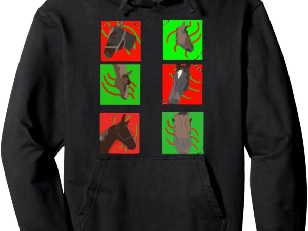 Fun colorful wild sunlight horse design pullover hoodie