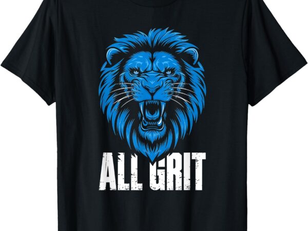 Funny all grit lion lovers retro vintage style detroit t-shirt