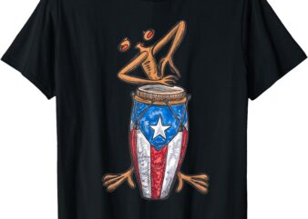 Funny Boricua Puerto Rican Coqui Taino Flag T-Shirt