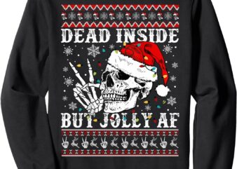 Funny Christmas Dead Inside Skeleton Skull Ugly Xmas Sweater Sweatshirt