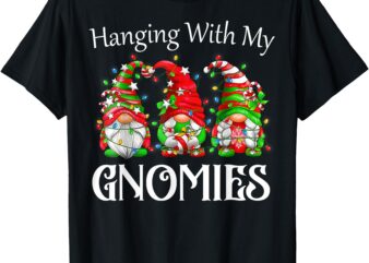 Funny Christmas Gnome Hanging With My Gnomies Family Pajamas T-Shirt