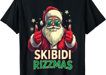 Funny Christmas Rizz Santa Skibidi Rizzmas T-Shirt