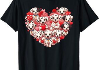 Funny Dalmatian Heart Valentine Dalmatian Womens Mens Kids T-Shirt