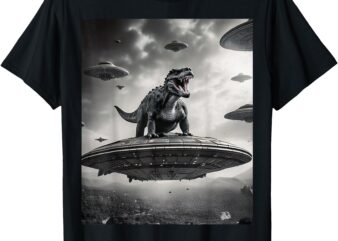 Funny Dinosaurs Return to Earth in UFOs for the Homecoming T-Shirt