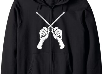 Funny Drum Stick Musician Gifts For Men Drummer Zip Hoodie t shirt graphic design