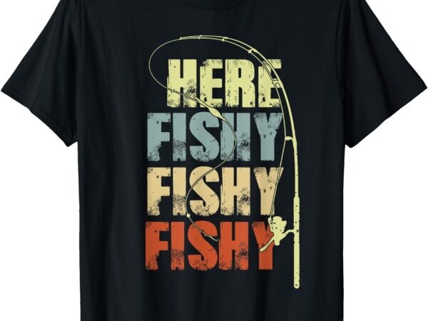 Funny fishing-shirt here-fishy graphic t-shirt