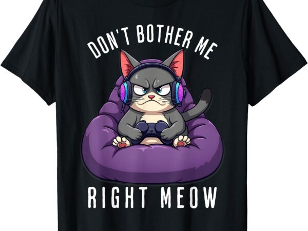 Funny gamer cat gaming for video gamers boys men t-shirt