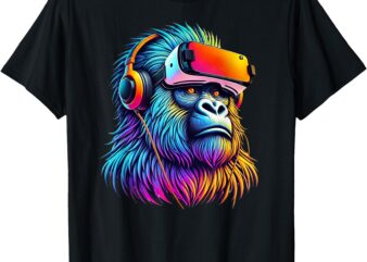 Funny Gorilla VR Playing Tag Boys Adult Gorilla VR Gamer T-Shirt