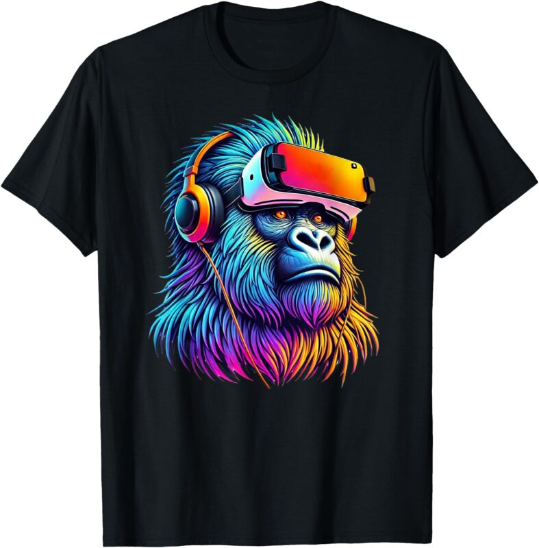 Funny Gorilla VR Playing Tag Boys Adult Gorilla VR Gamer T-Shirt