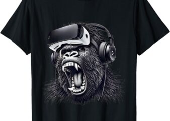 Funny Gorilla VR Playing Tag Boys Adult Gorilla VR Gamer T-Shirt