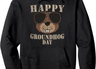 Funny Groundhog Sunglasses Design – Cool Groundhog Day 2025 Pullover Hoodie