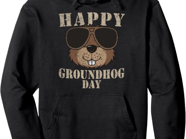 Funny groundhog sunglasses design – cool groundhog day 2025 pullover hoodie