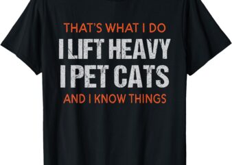 Funny Gym Workout Weightlifting Cat Animal Themed Saying T-Shirt