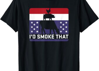 Funny I’d Smoke That Barbecue Retro Grilling BBQ T-Shirt