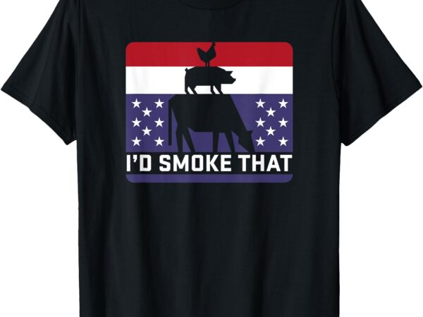 Funny i’d smoke that barbecue retro grilling bbq t-shirt