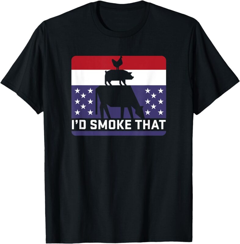 Funny I’d Smoke That Barbecue Retro Grilling BBQ T-Shirt