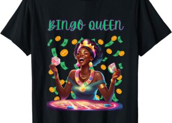 Funny, Laughing Bingo Queen T-Shirt