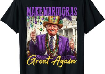 Funny Mardi Gras Donald Trump Mardi Gras American Flag Mens T-Shirt