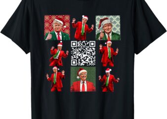 Funny QR President Trump Christmas Dancing Dance Moves MAGA T-Shirt