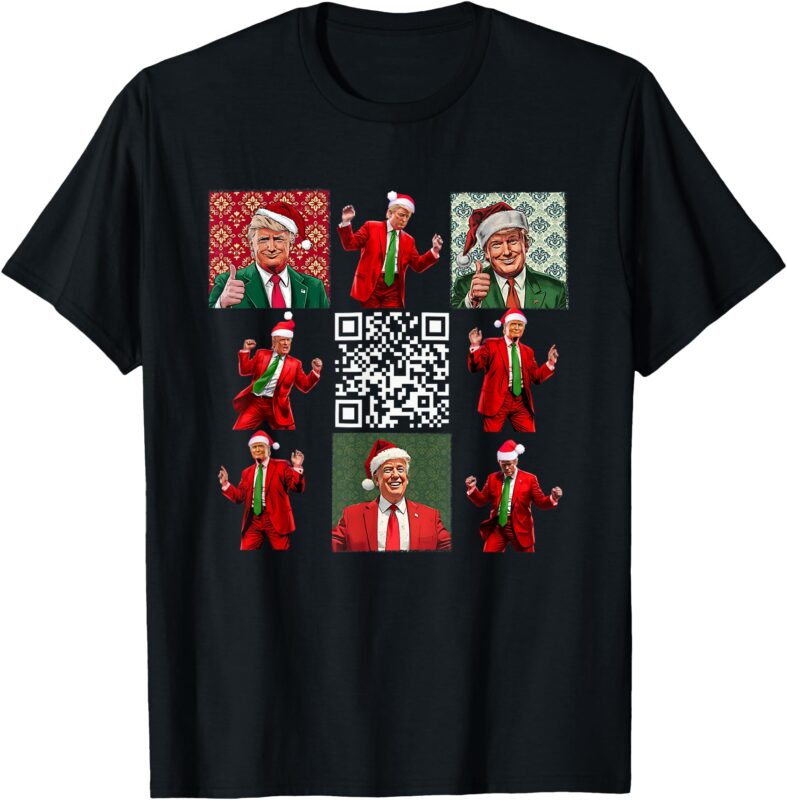 Funny QR President Trump Christmas Dancing Dance Moves MAGA T-Shirt