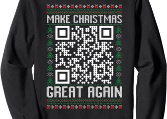 Funny QR President Trump Dance Code Ugly Christmas Sweater Sweatshirt