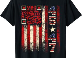 Funny QR Scan Me President Trump 45_47 Trump Dancing Code T-Shirt