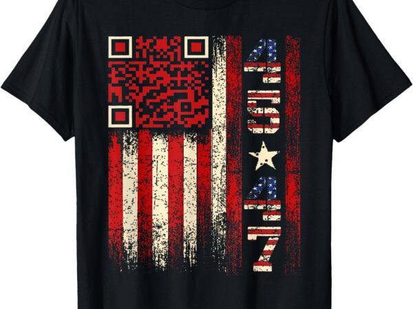 Funny qr scan me president trump 45_47 trump dancing code t-shirt