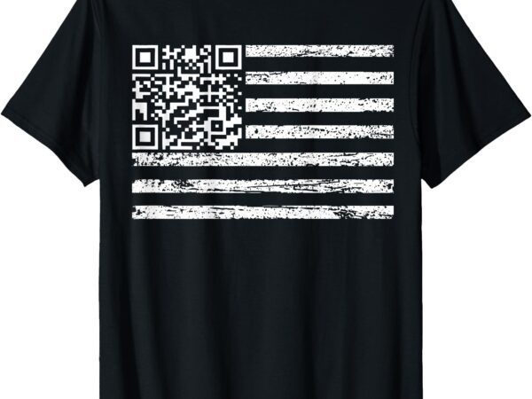 Funny qr scan me president dancing code usa flag t-shirt