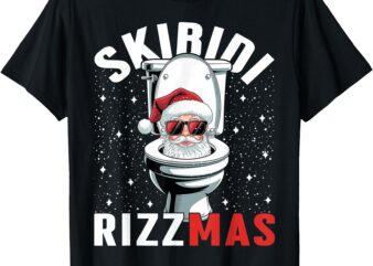 Funny Toilet Santa Skibidi Rizzmas White Elephant Christmas T-Shirt