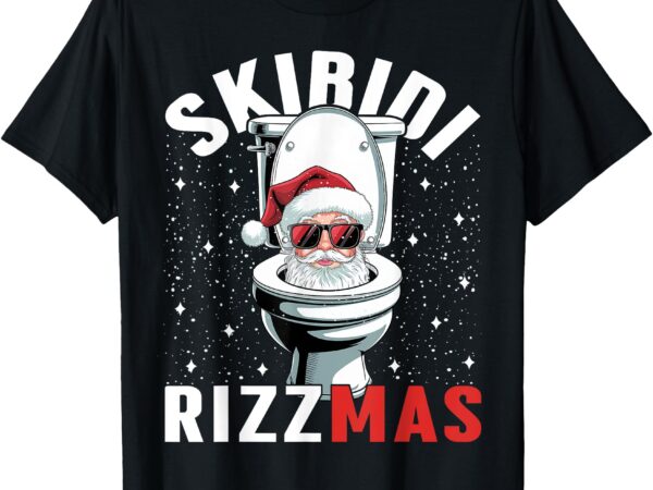 Funny toilet santa skibidi rizzmas white elephant christmas t-shirt