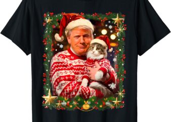 Funny Trump Christmas Sweater for Cat Lovers T-Shirt