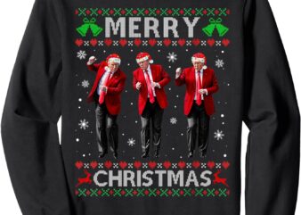 Funny Trump Dance Merry Christmas Ugly Xmas Sweater Pajamas Sweatshirt